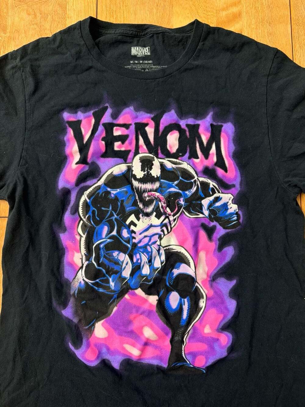 Marvel Comics Venom Men's Purple Smoke Action Pose Graphic T-Shirt